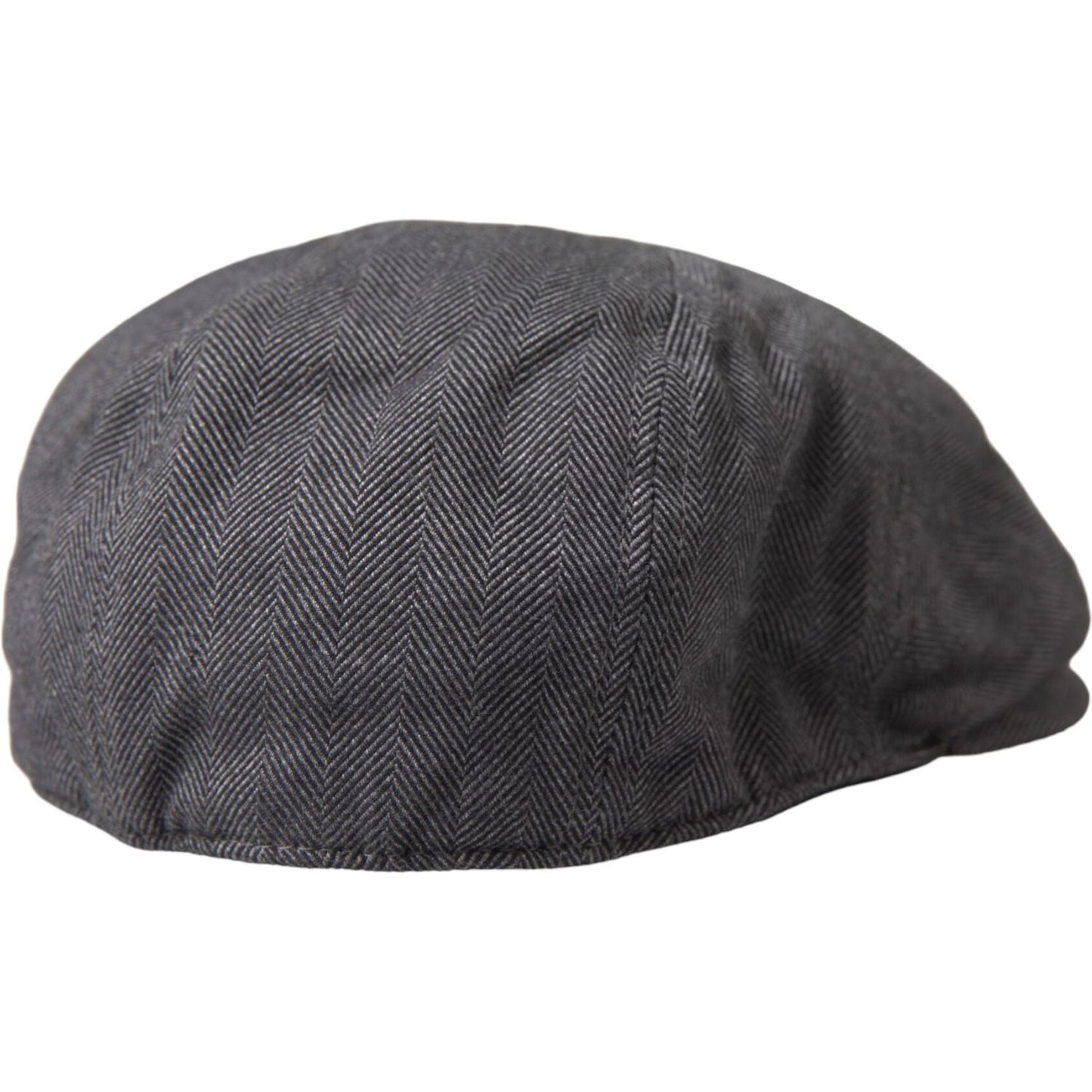 Dolce & Gabbana Gray Herringbone Crown Newsboy Hat Men Dolce & Gabbana