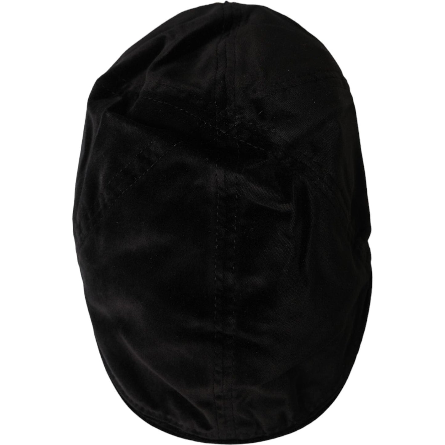 Dolce & Gabbana Black Crown Cotton Newsboy Hat Men Dolce & Gabbana