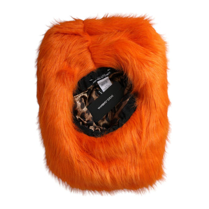 Dolce & Gabbana Orange Faux Fur Polyester Fedora Hat