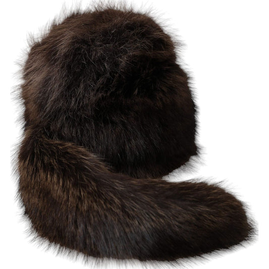 Women Brown Raccoon Fur Bucket Hat