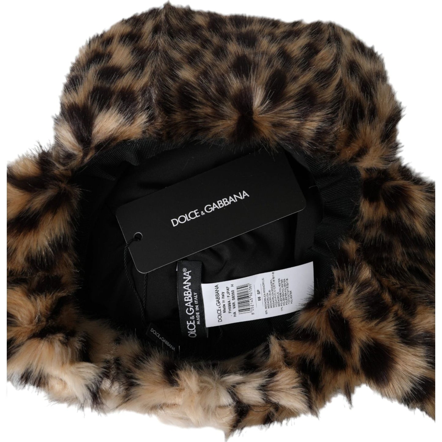 Dolce & Gabbana Multicolor Leopard Fur Trapper Women Hat Dolce & Gabbana