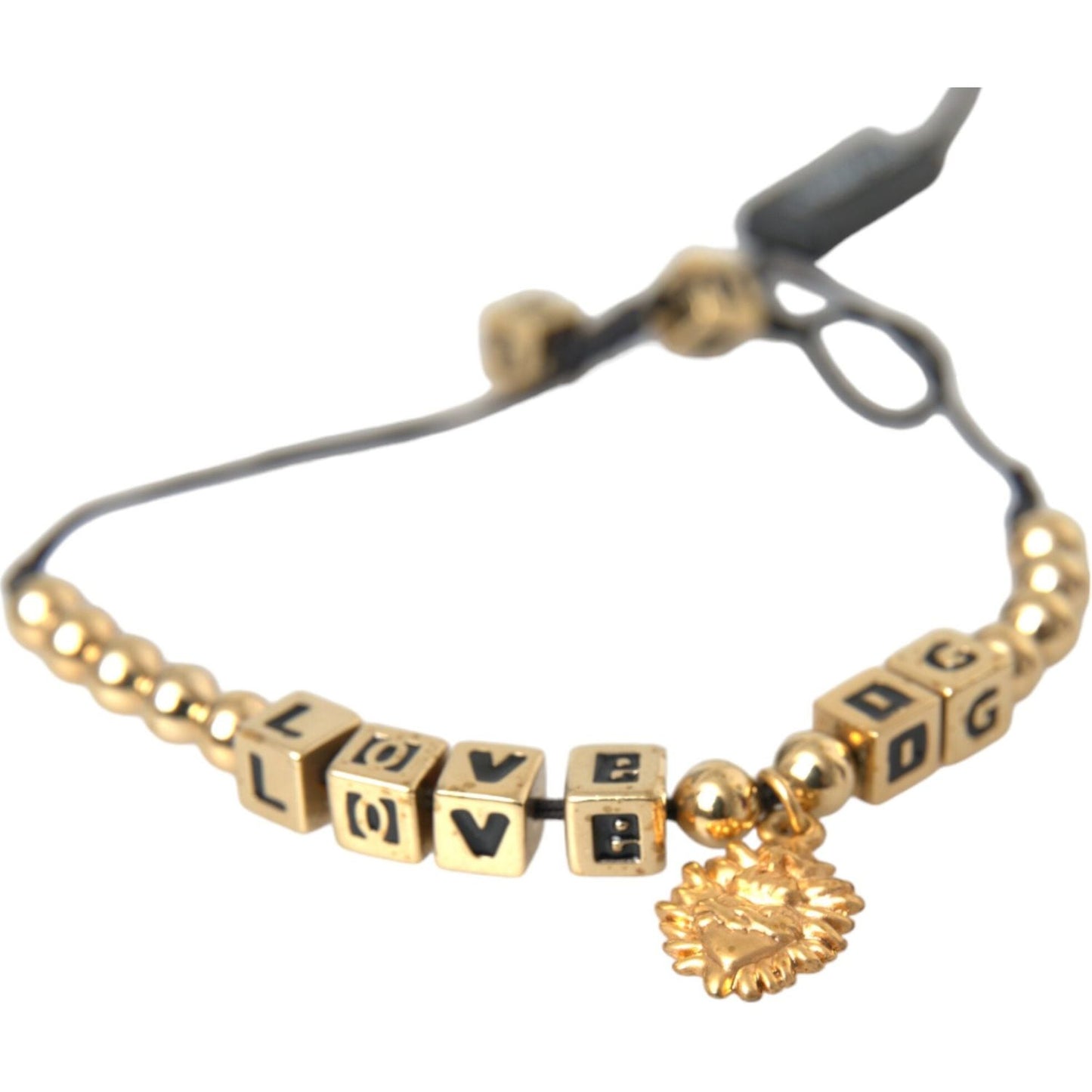 Dolce & Gabbana Gold Beaded LOVE DG Charm Fashion Bracelet Dolce & Gabbana