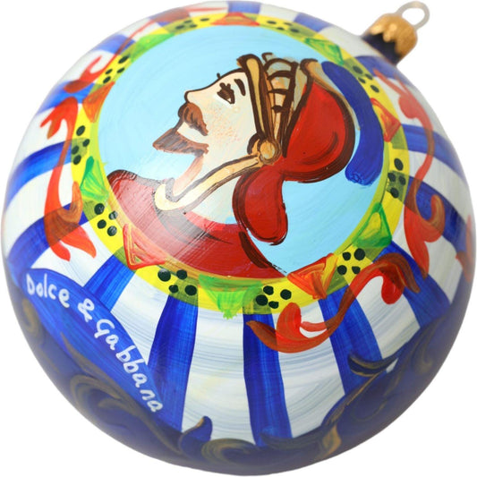 Dolce & Gabbana Multicolor Carretto Print Round Ornament Christmas Ball Dolce & Gabbana