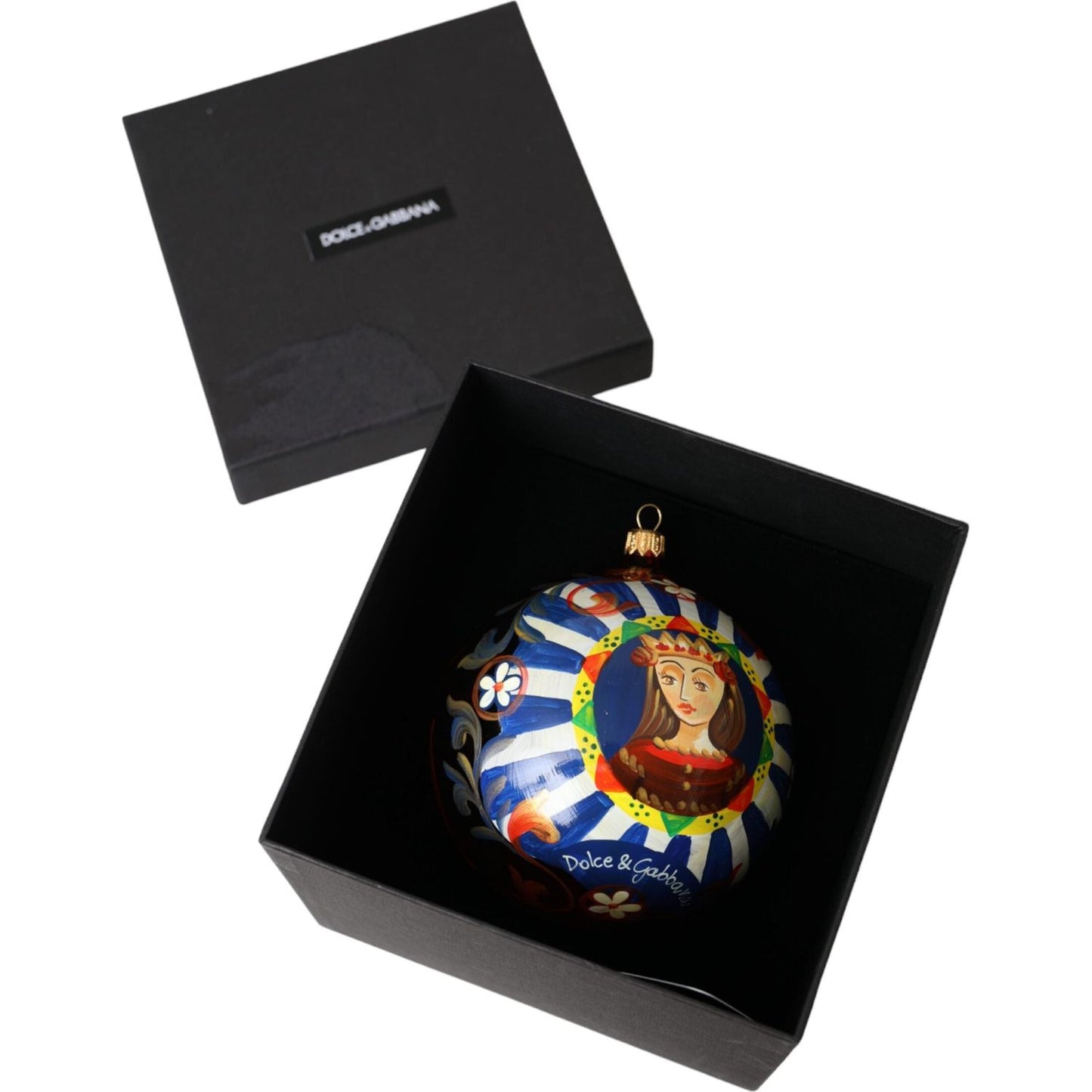 Dolce & Gabbana Multicolor Carretto Print Round Ornament Christmas Ball Dolce & Gabbana