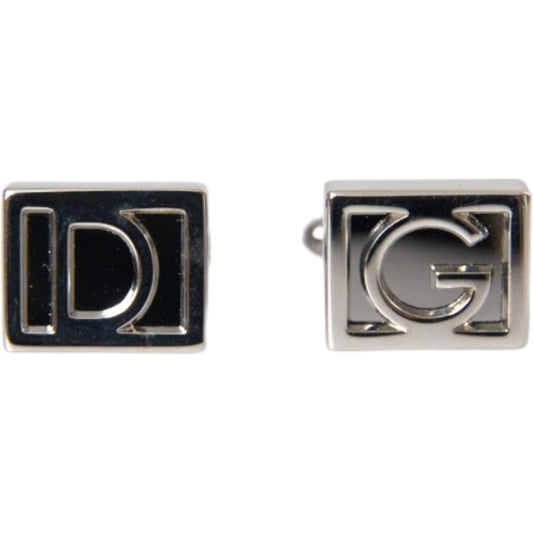 Silver Plated Metal Brass DG Logo Pin Cufflinks