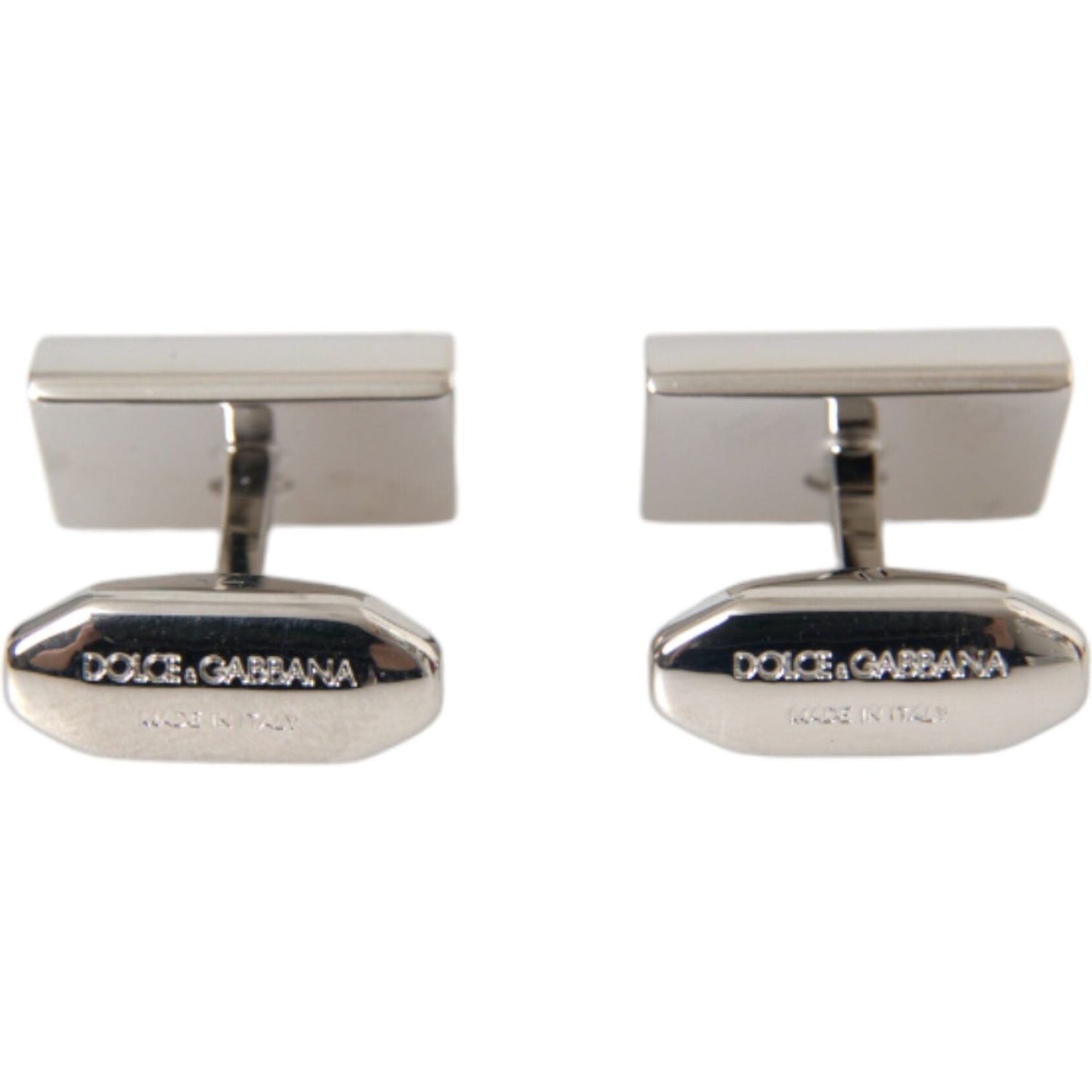 Dolce & Gabbana Silver Plated Metal Brass DG Logo Pin Cufflinks Dolce & Gabbana