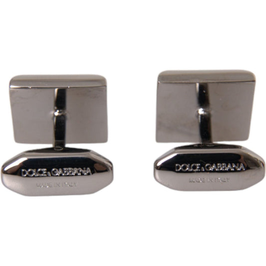 Silver Plated Brass Pin Crystal Cufflinks