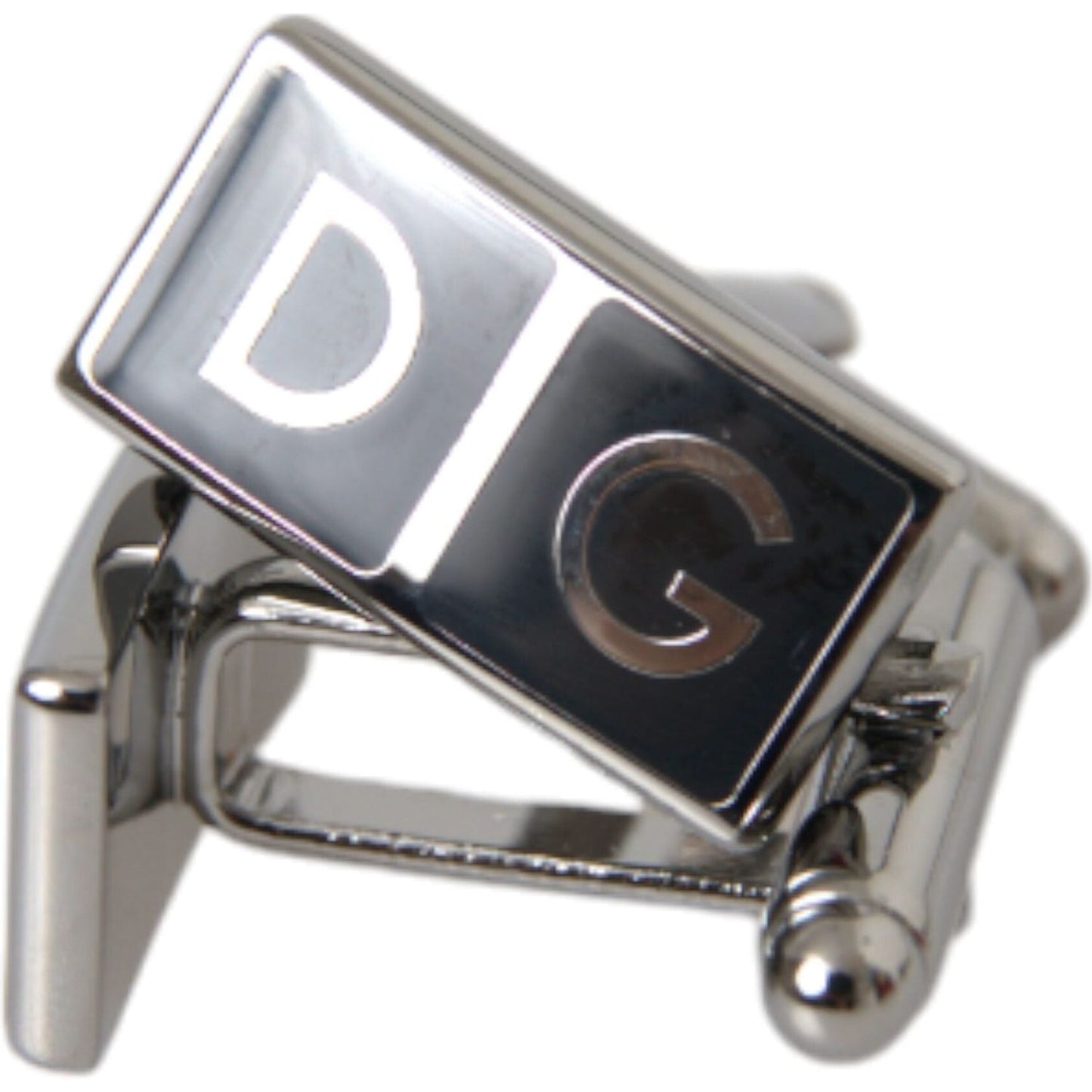 Dolce & Gabbana Silver Plated Metal Brass DG Logo Pin Cufflinks Dolce & Gabbana