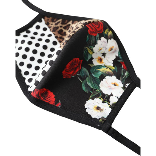 Dolce & Gabbana Multicolor Leopard Floral Elastic Ear Strap Face Mask Dolce & Gabbana