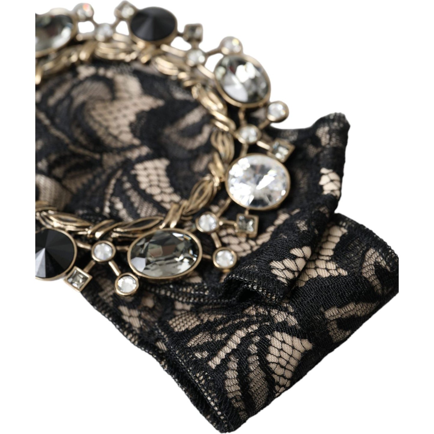 Dolce & Gabbana Black Lace Crystal Handmade Brooch Hair Pin Dolce & Gabbana