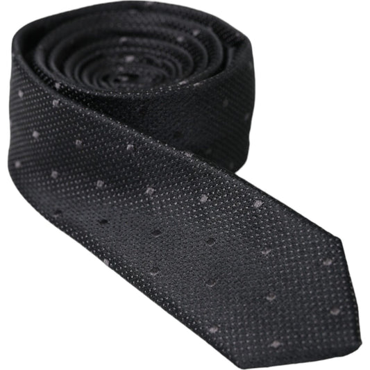 Dolce & Gabbana Men Black 100% Silk Fantasy Classic Men Tie Dolce & Gabbana