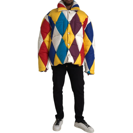 Multicolor Windbreaker Puffer Jacket Men