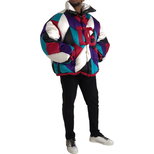 Multicolor Logo Windbreaker Puffer Jacket