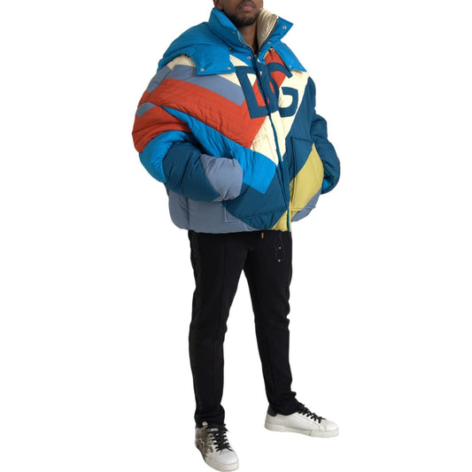 Multicolor Logo Windbreaker Puffer Jacket