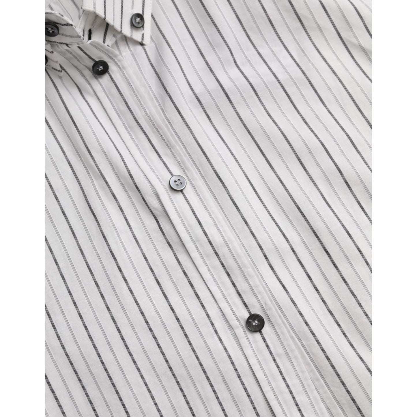 Dolce & Gabbana Black White Striped Formal Dress GOLD Shirt Dolce & Gabbana