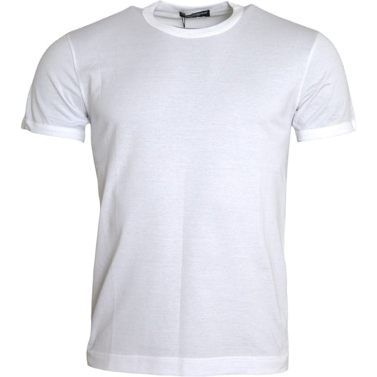 Dolce & Gabbana White Cotton Round Neck Short Sleeve T-shirt Dolce & Gabbana