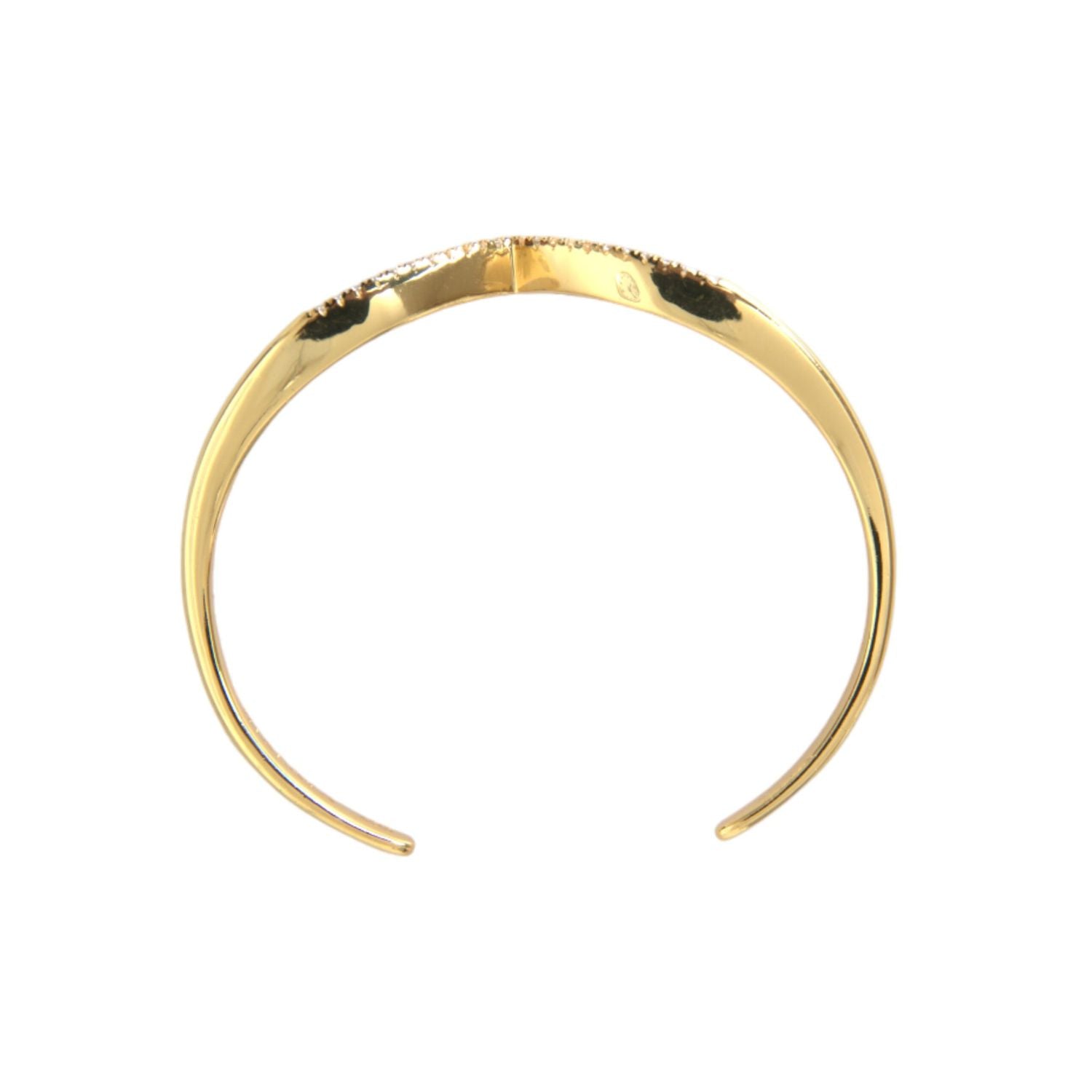 Nialaya Arched Wing Cuff Skyfall Gold CZ 925 Bracelet