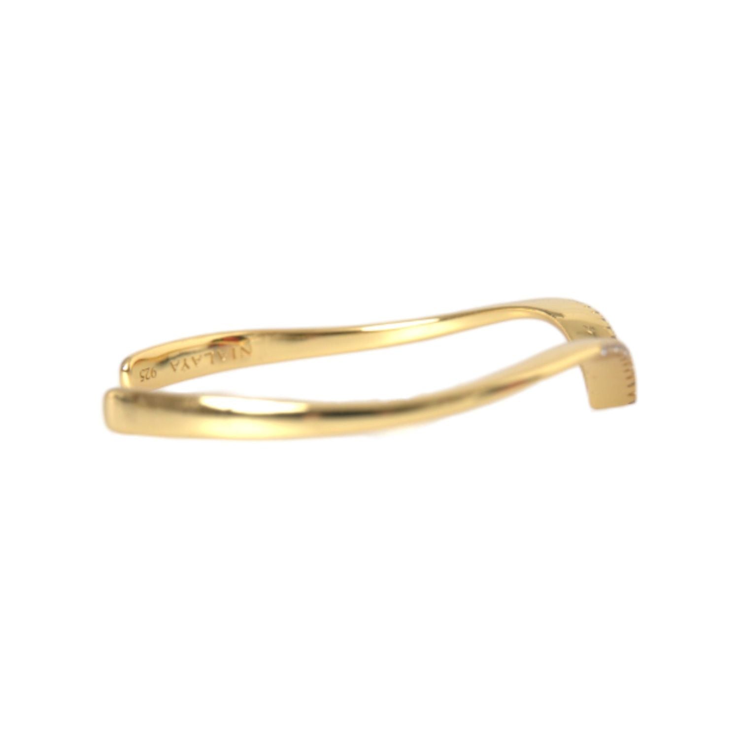 Nialaya Arched Wing Cuff Skyfall Gold CZ 925 Bracelet