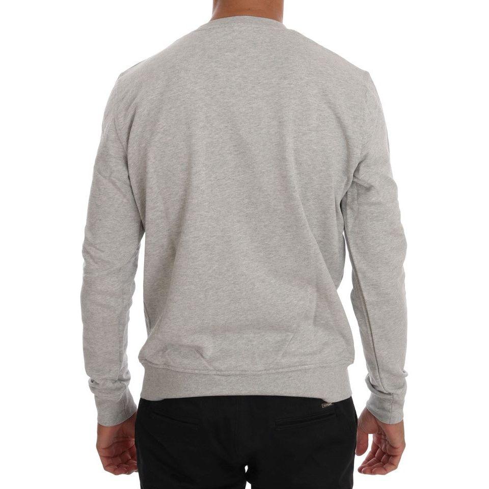 Frankie Morello Gray Cotton Crewneck Pullover Sweater 1728,67345645728,Clothing,Frankie Morello,Gray,Material: 100% Cotton,Men,Men - Clothing,New with tags,S,Sweaters - Clothing,Sweaters - Men - Clothing,Sweatshirts - Sweaters - Clothing
