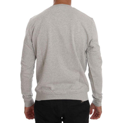 Frankie Morello Gray Cotton Crewneck Pullover Sweater 1728,67345645728,Clothing,Frankie Morello,Gray,Material: 100% Cotton,Men,Men - Clothing,New with tags,S,Sweaters - Clothing,Sweaters - Men - Clothing,Sweatshirts - Sweaters - Clothing