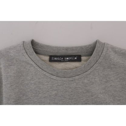 Frankie Morello Gray Cotton Crewneck Pullover Sweater 1728,67345645728,Clothing,Frankie Morello,Gray,Material: 100% Cotton,Men,Men - Clothing,New with tags,S,Sweaters - Clothing,Sweaters - Men - Clothing,Sweatshirts - Sweaters - Clothing