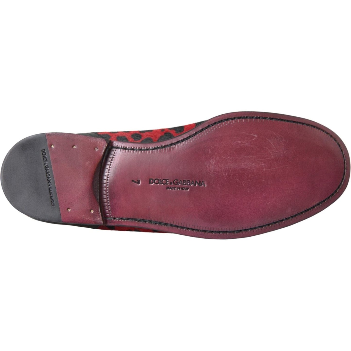 Dolce & Gabbana Red Black Leopard DG Loafers Formal Men Shoes Dolce & Gabbana