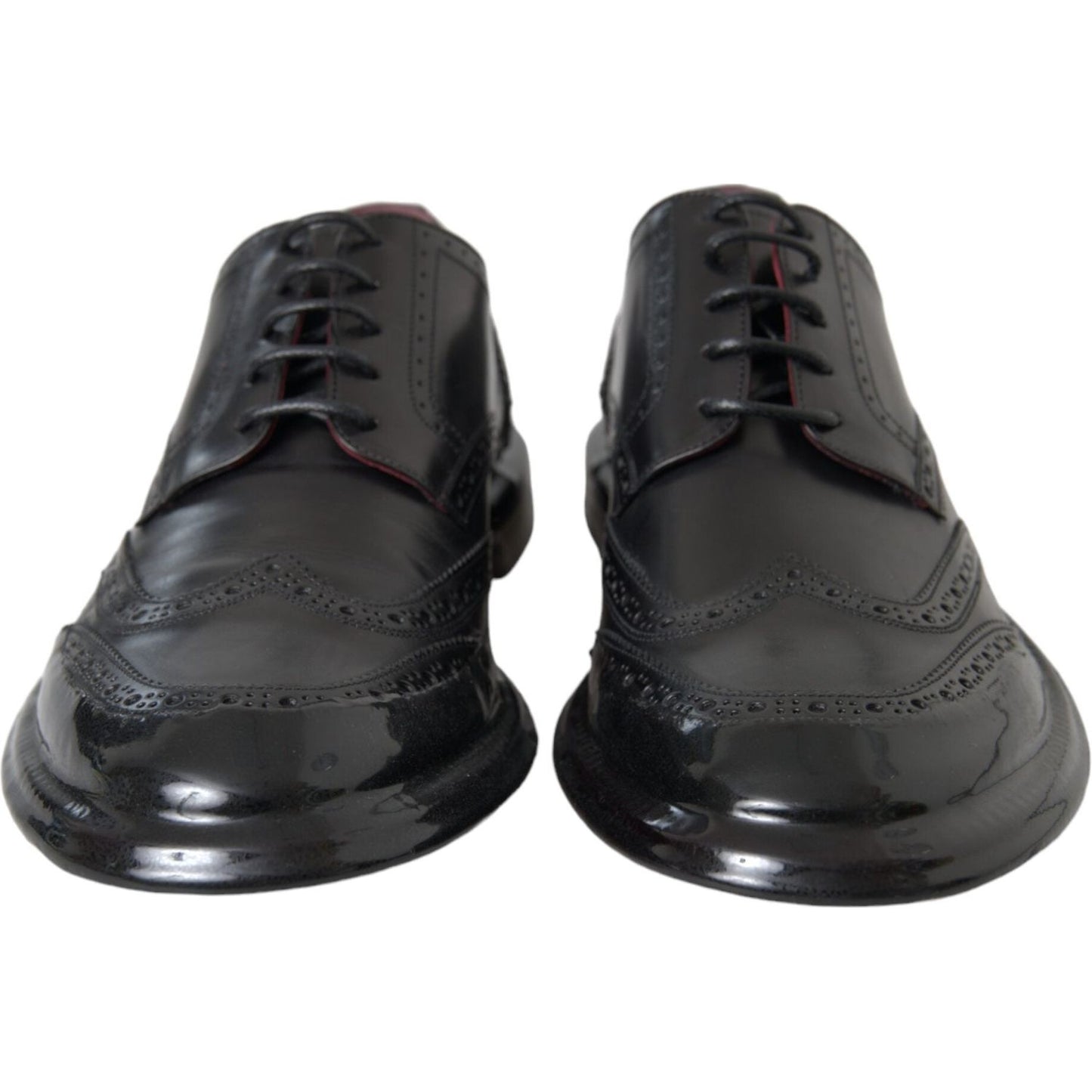 Dolce & Gabbana Black Leather Oxford Wingtip Formal Men Shoes Dolce & Gabbana