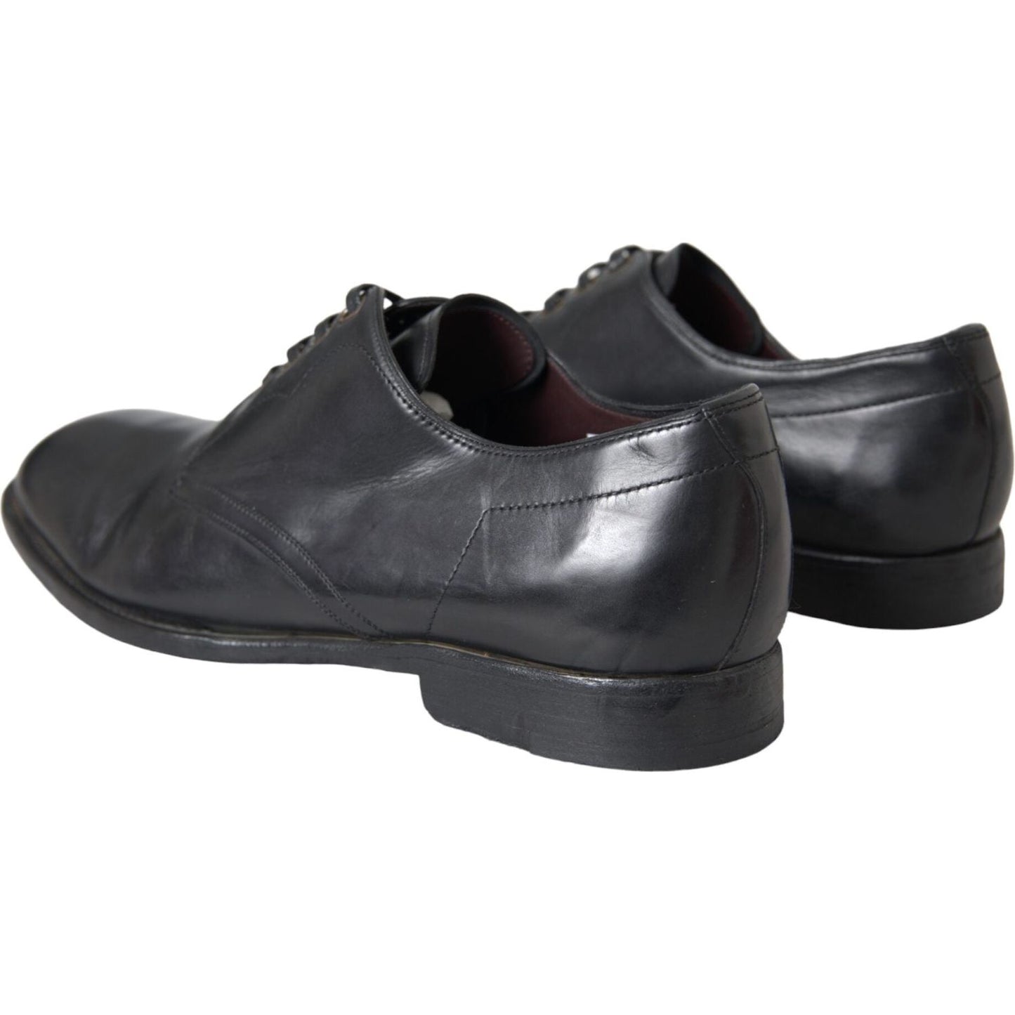 Dolce & Gabbana Black Leather Derby Formal Dress Men Shoes Dolce & Gabbana