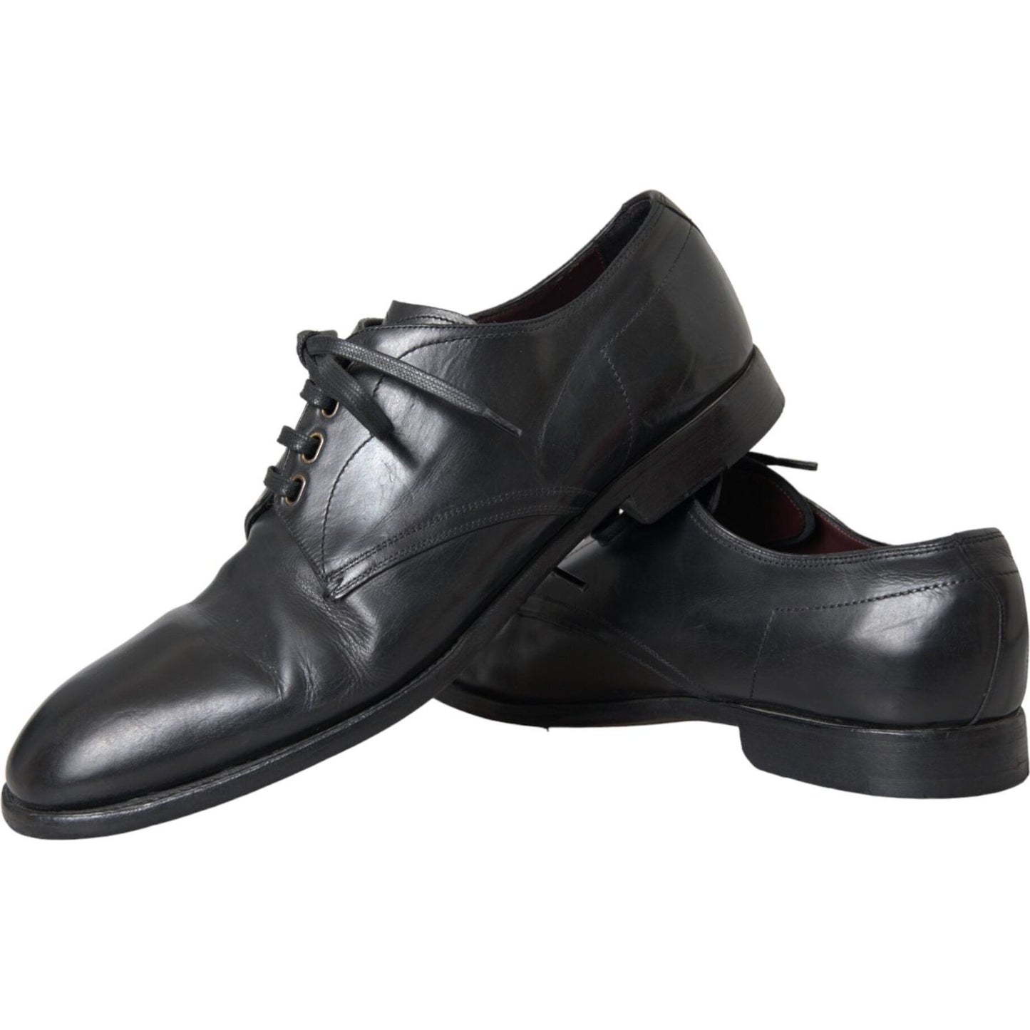 Dolce & Gabbana Black Leather Derby Formal Dress Men Shoes Dolce & Gabbana