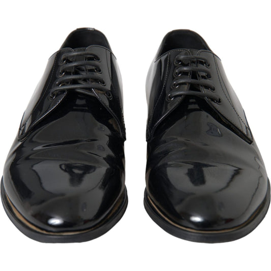 Black Patent Leather Derby Formal Dress Shoes