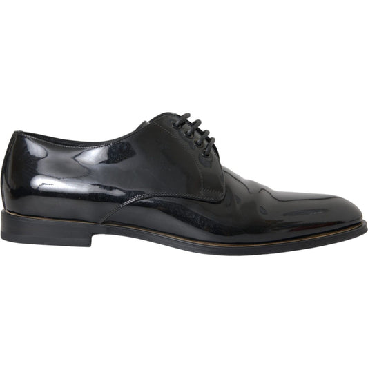 Dolce & Gabbana Black Patent Leather Derby Formal Dress Shoes 1728,67345645728,Black,Dolce & Gabbana,EU42/US9,Formal - Men - Shoes,Lace-Up - Pumps - Shoes,Material: 100% Patent Leather,Men,Men - Shoes,Oxfords and Derbies - Shoes,Preowned / Defect,Pumps -