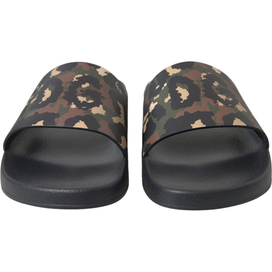 Multicolor Camouflage Leather Beachwear Men Shoes