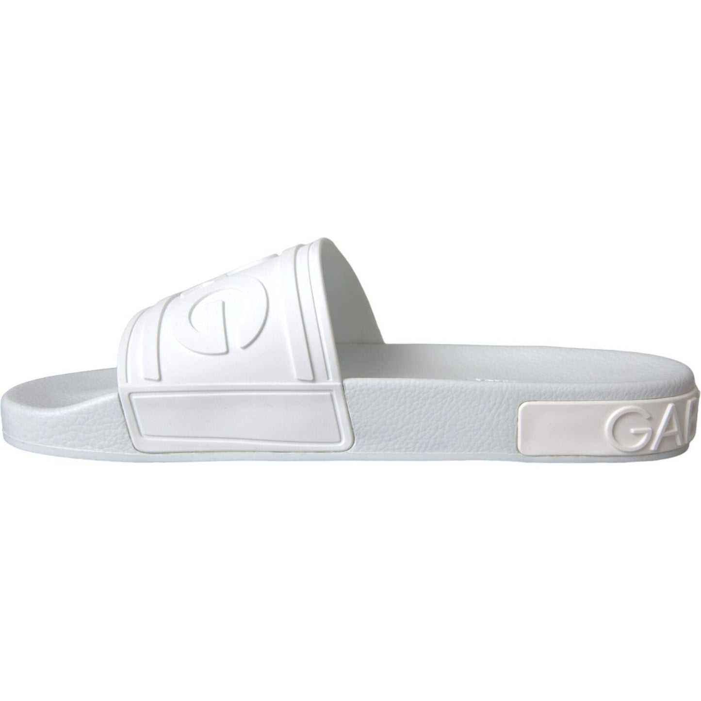 Dolce & Gabbana White Rubber Slides Sandals Beachwear Shoes Dolce & Gabbana