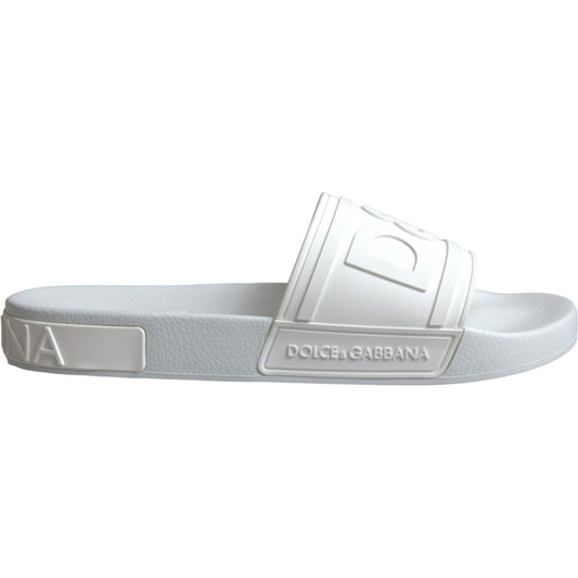 White Rubber Slides Sandals Beachwear Shoes