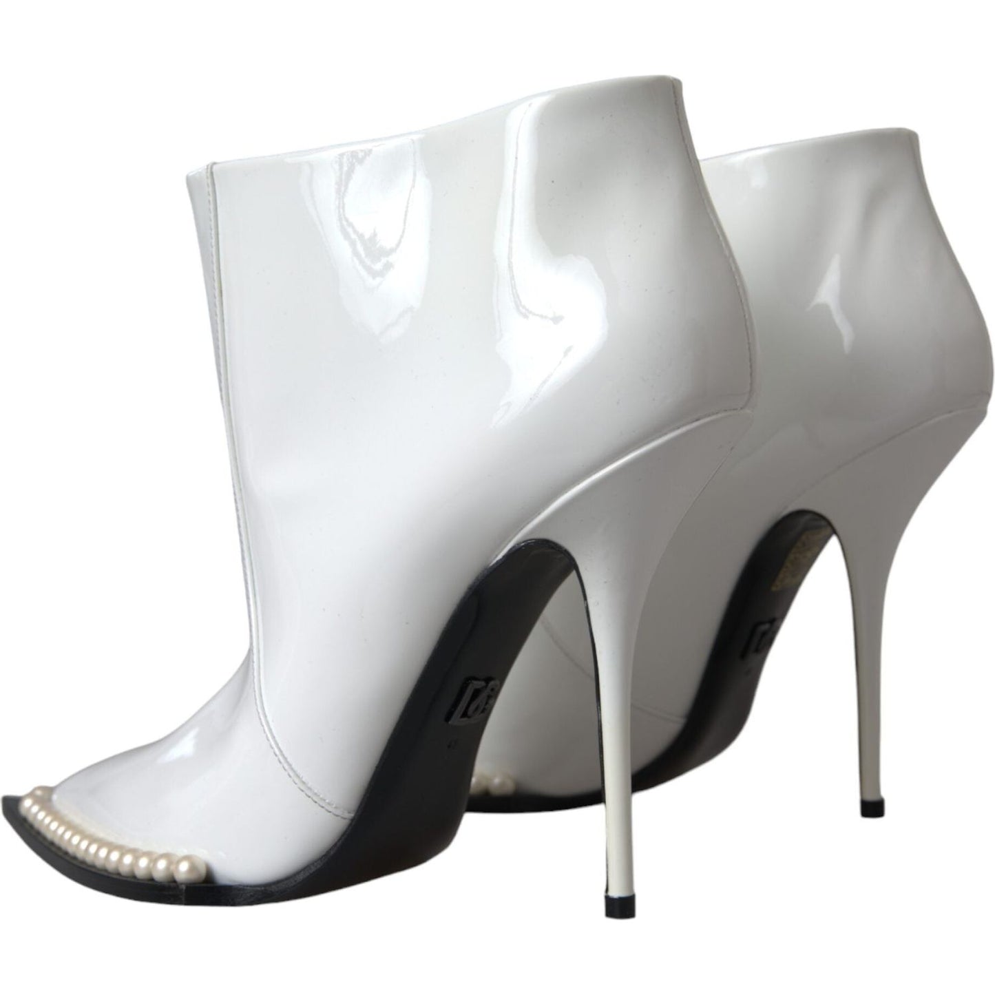 Dolce & Gabbana White Pearl Leather Pumps Heels Boots Shoes Dolce & Gabbana