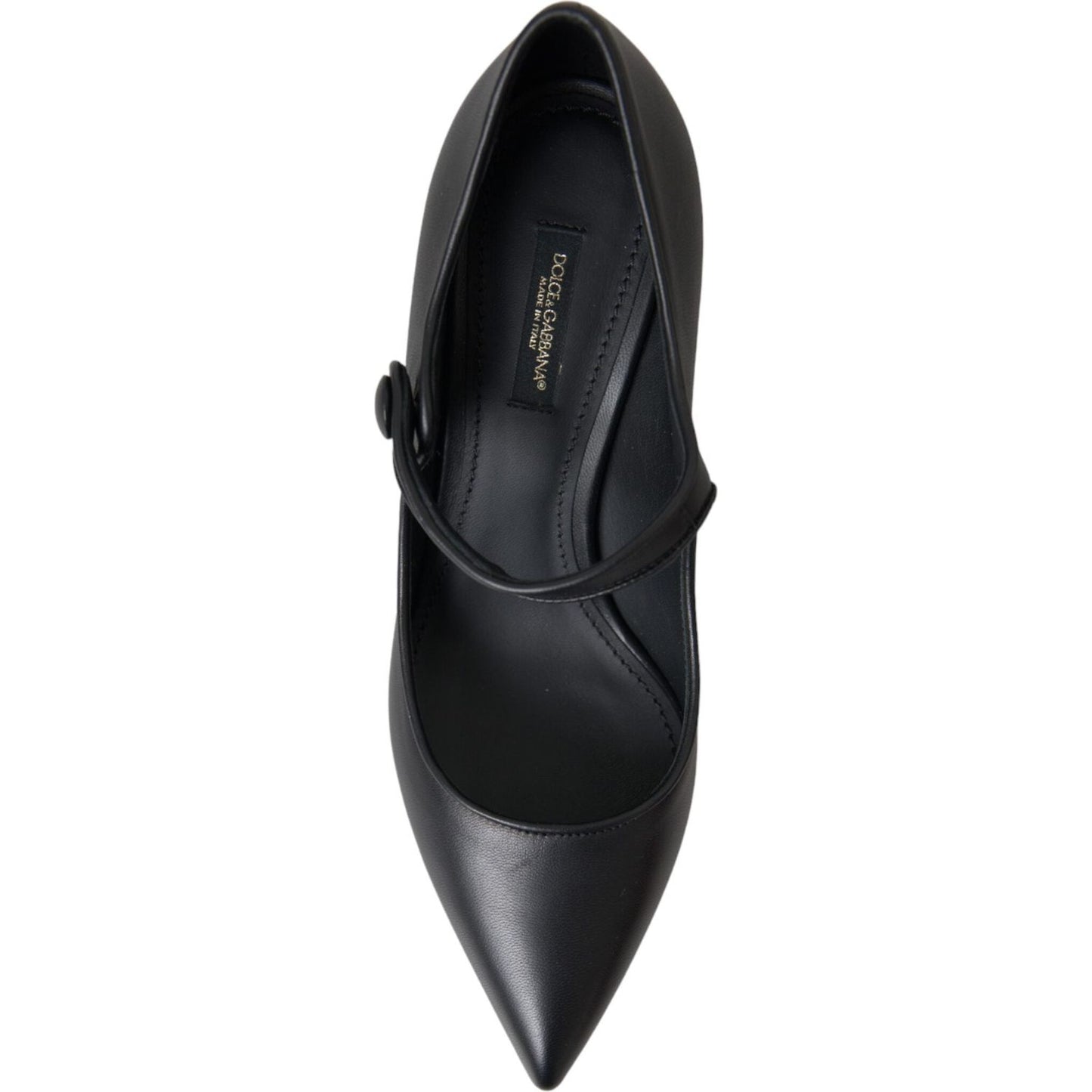 Dolce & Gabbana Black Leather Logo Heels Mary Janes Pumps Shoes Dolce & Gabbana