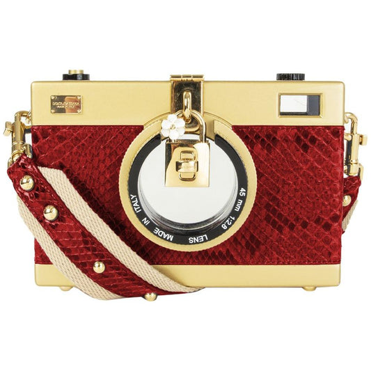 Dolce & Gabbana Red Leather Di Pitone Crossbody Bag Dolce & Gabbana