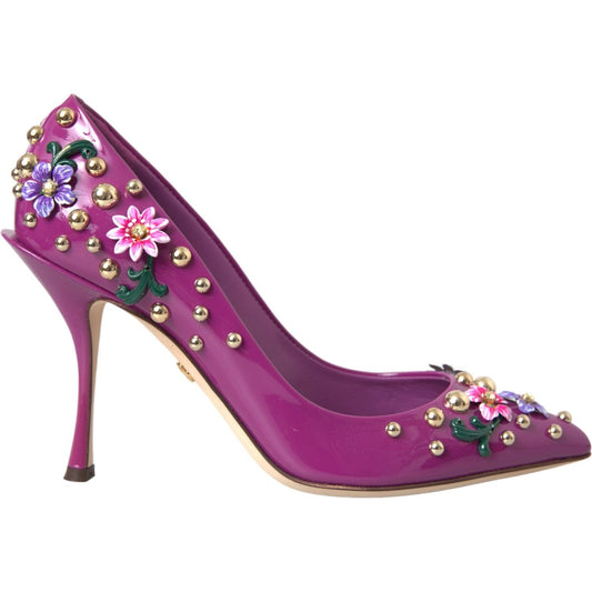 Dolce & Gabbana Purple Embellished High Heels Pumps Shoes Dolce & Gabbana