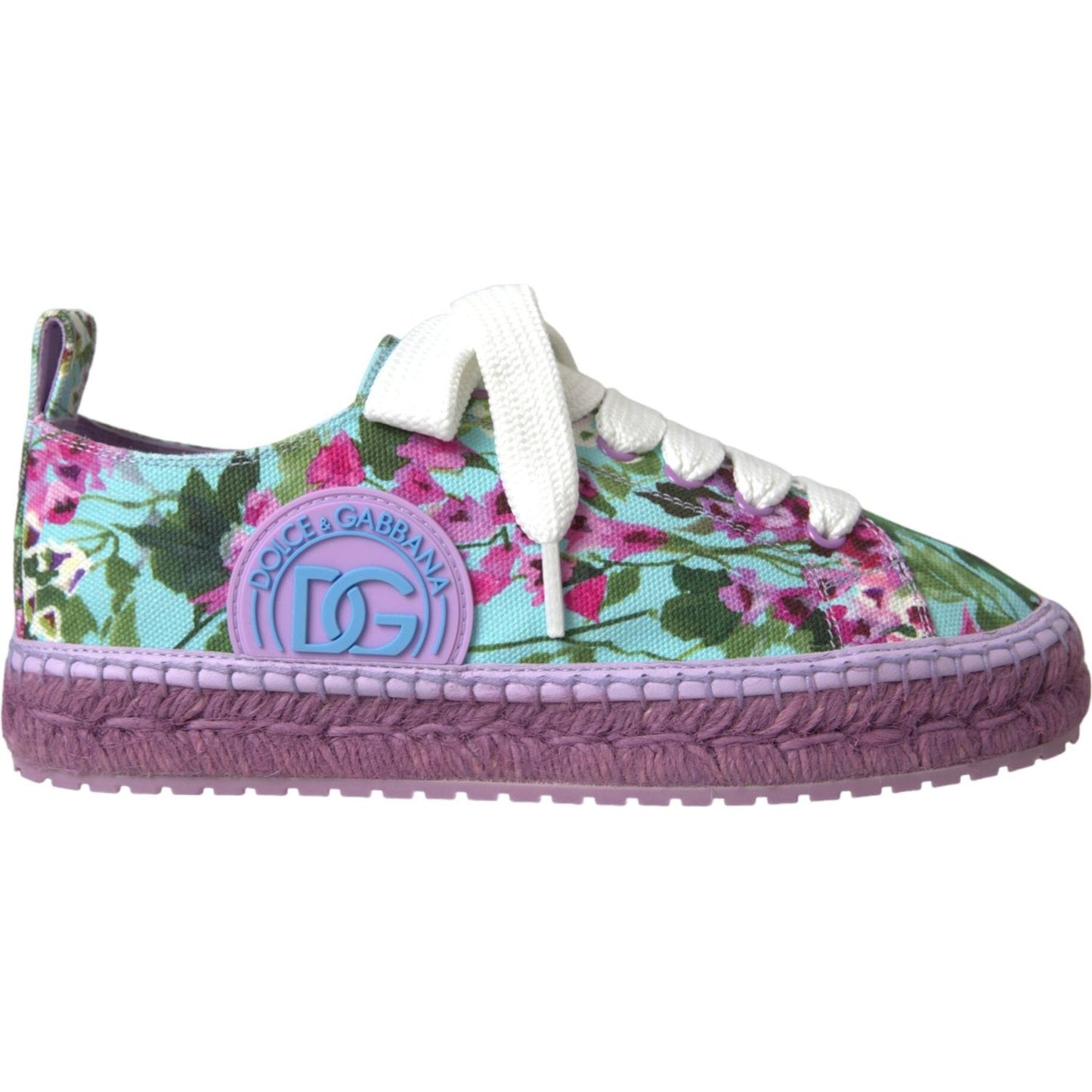 Dolce & Gabbana Multicolor Canvas Floral Espadrilles Sneakers Shoes Dolce & Gabbana