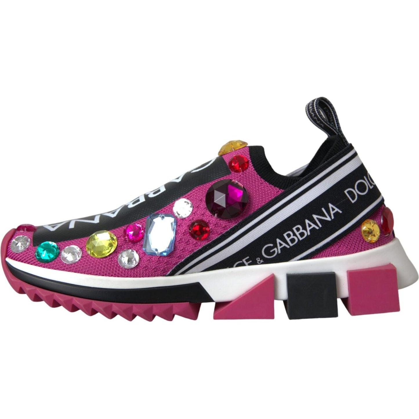 Dolce & Gabbana Pink Sorrento Crystals Sneakers Shoes Dolce & Gabbana