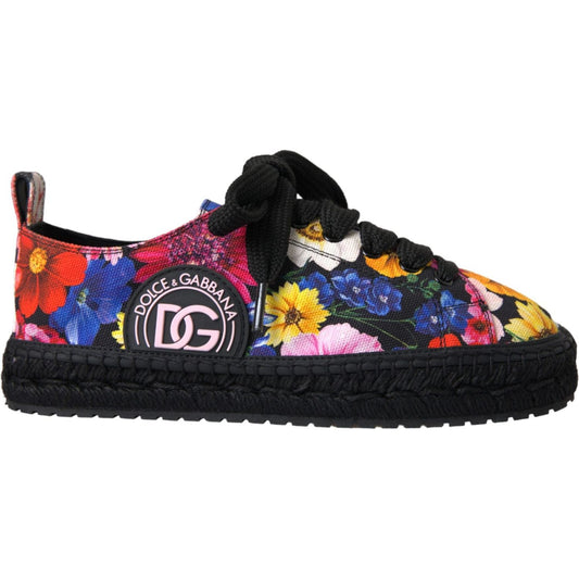 Multicolor Canvas Floral Espadrilles Sneakers Shoes