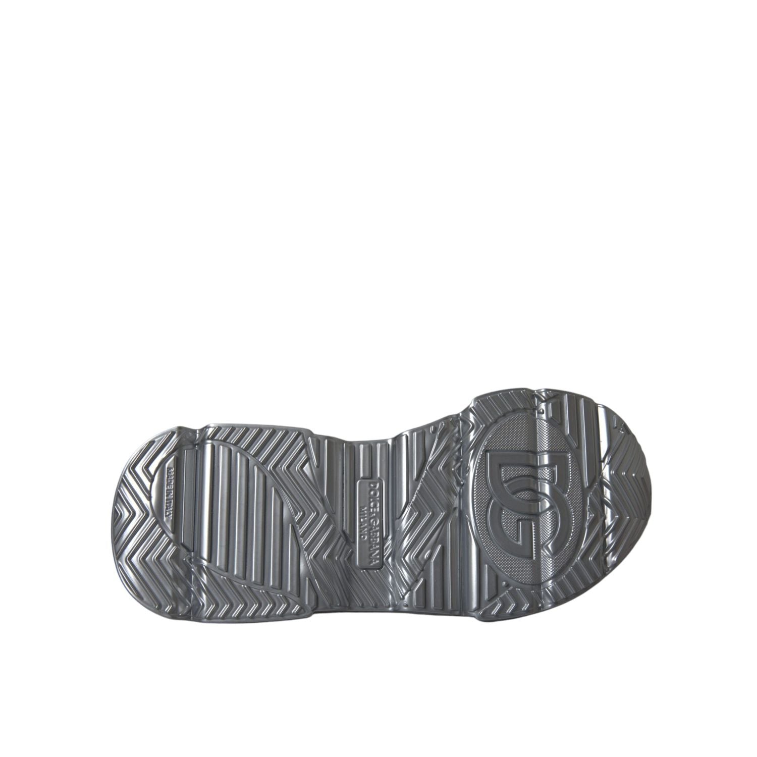 Dolce & Gabbana Silver Iridescent DAYMASTER Leather Sneakers Shoes