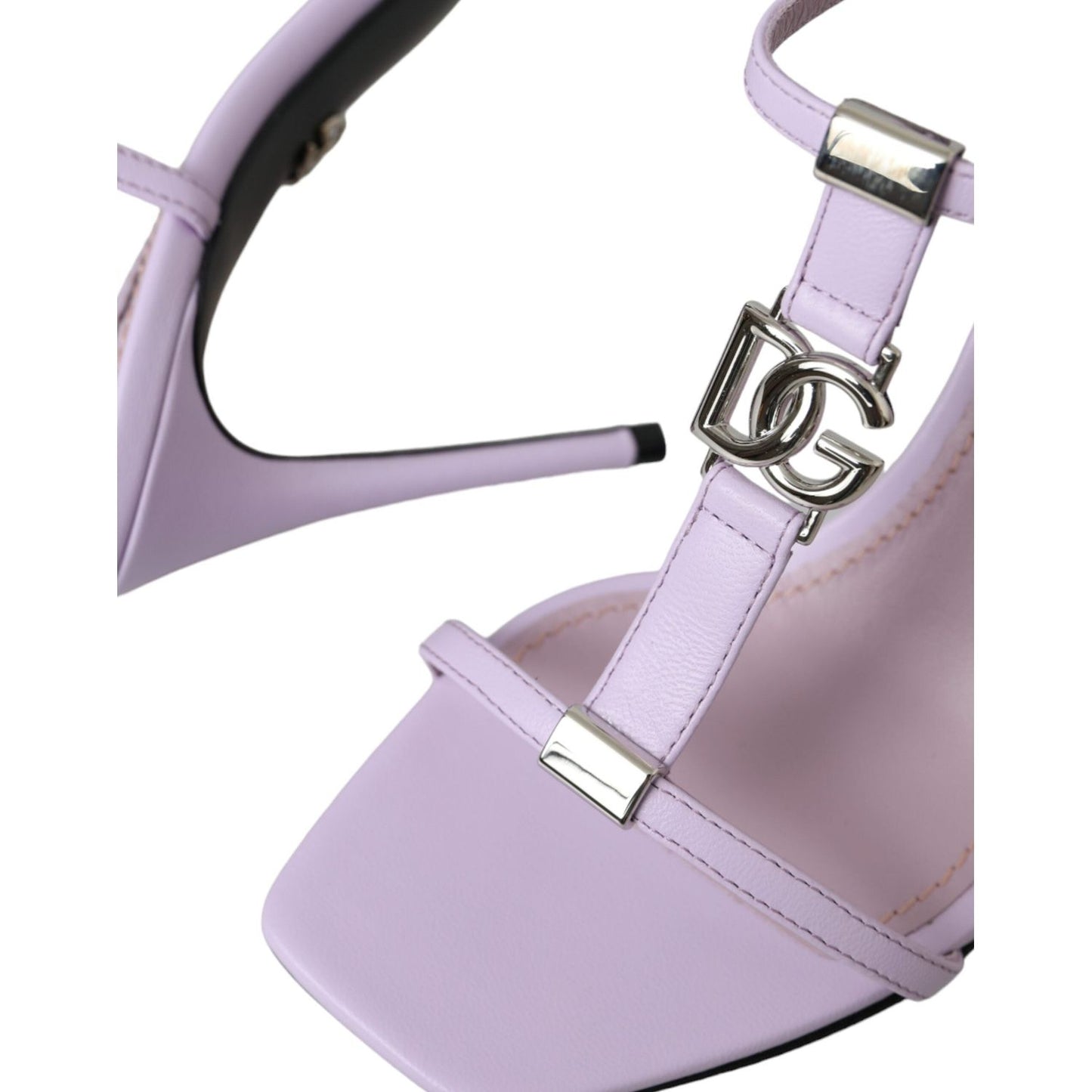 Dolce & Gabbana Purple Leather Logo Ankle Strap Keira Sandals Shoes Dolce & Gabbana