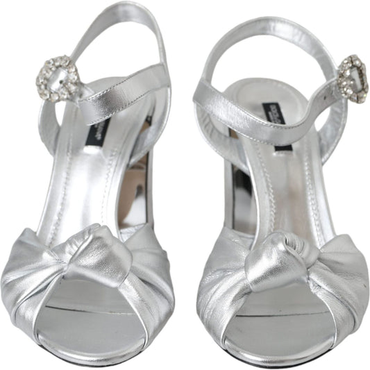 Dolce & Gabbana Silver Crystal Ankle Strap Keira Sandal Shoes Dolce & Gabbana