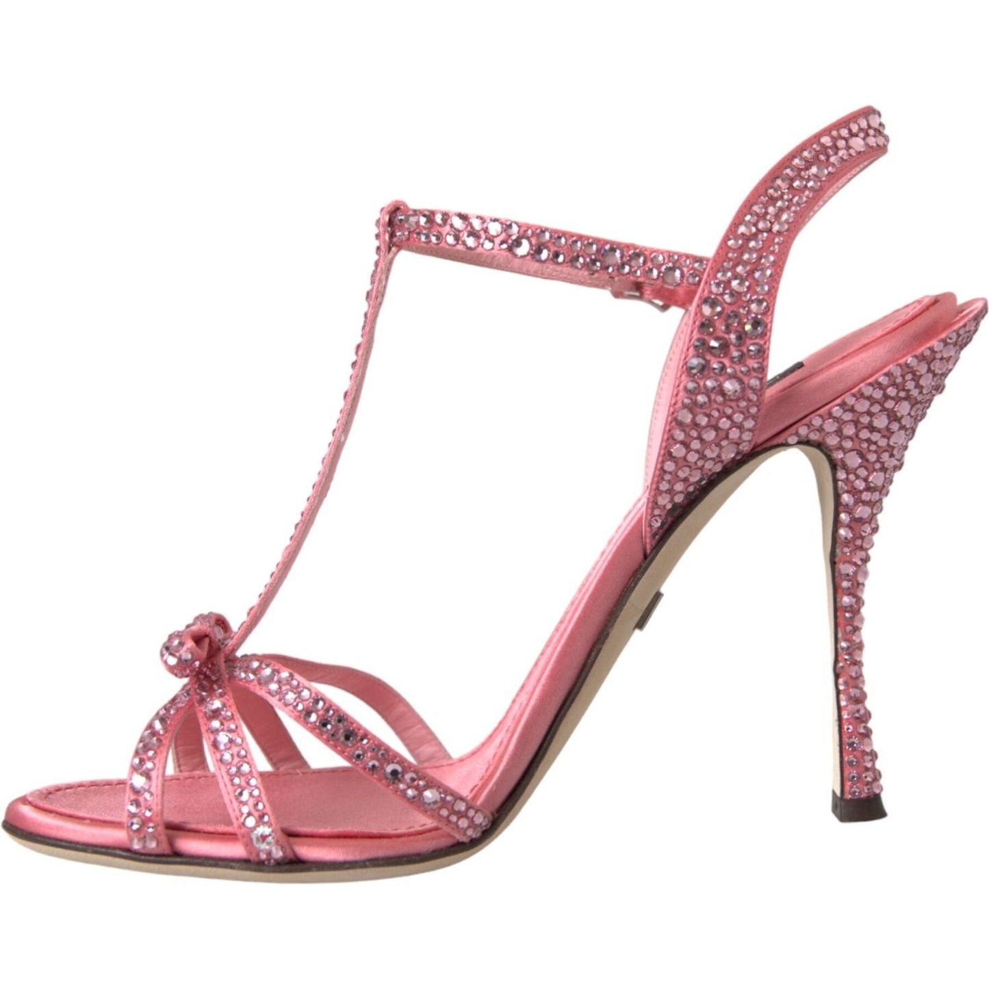 Dolce & Gabbana Pink Strass Ankle Strap Heels Sandals Shoes Dolce & Gabbana