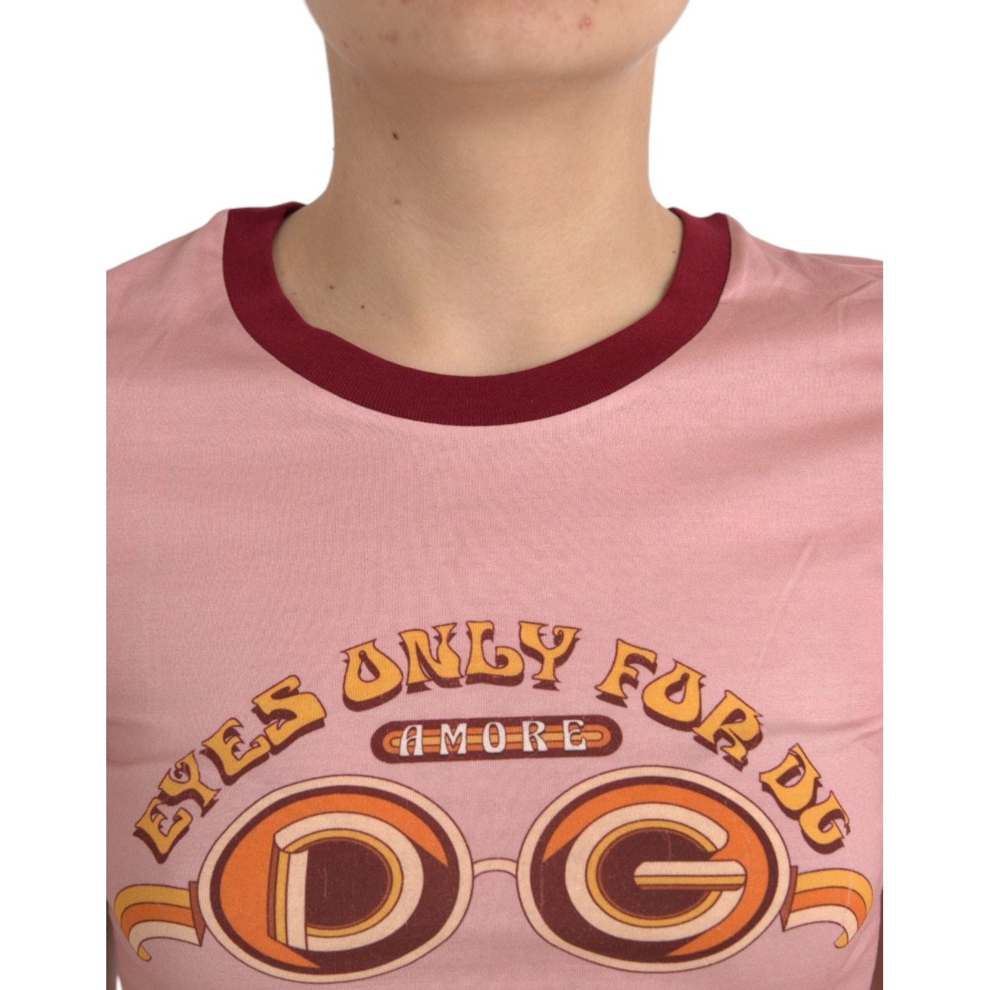 Dolce & Gabbana Pink Cotton Short Sleeves Crew Neck T-shirt Dolce & Gabbana