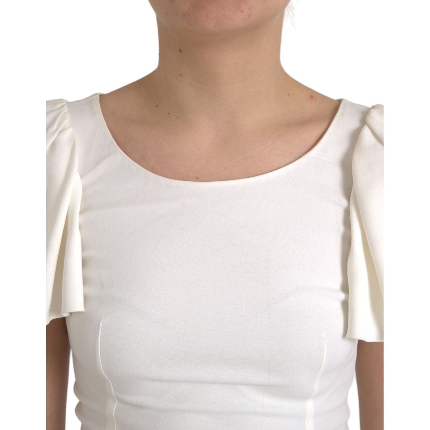 Dolce & Gabbana White Viscose Round Neck Short Sleeves Top Dolce & Gabbana