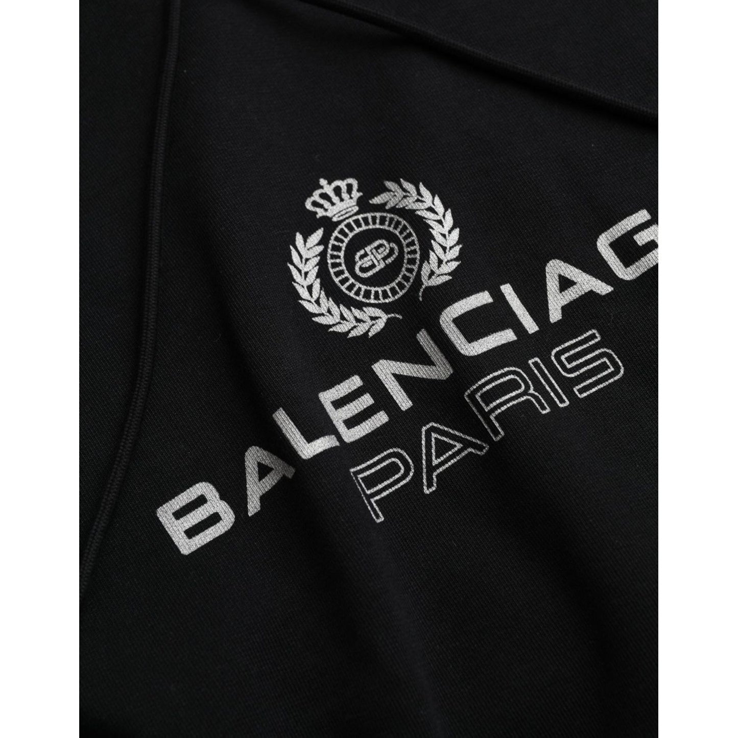 Balenciaga Black Cotton Logo Hooded Pullover Sweatshirt Sweater Balenciaga