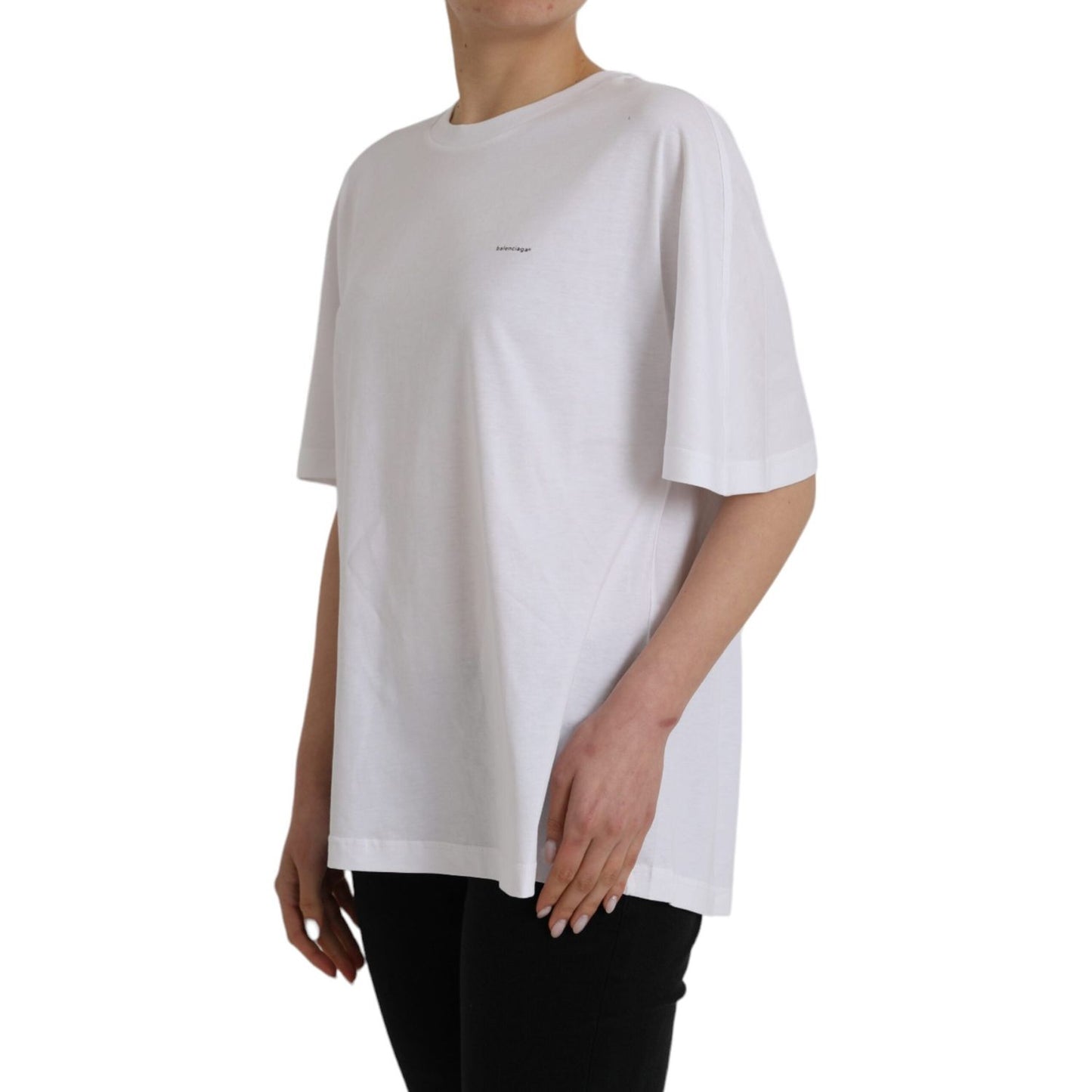 Balenciaga White Cotton Crew Neck Short Sleeves T-shirt Balenciaga