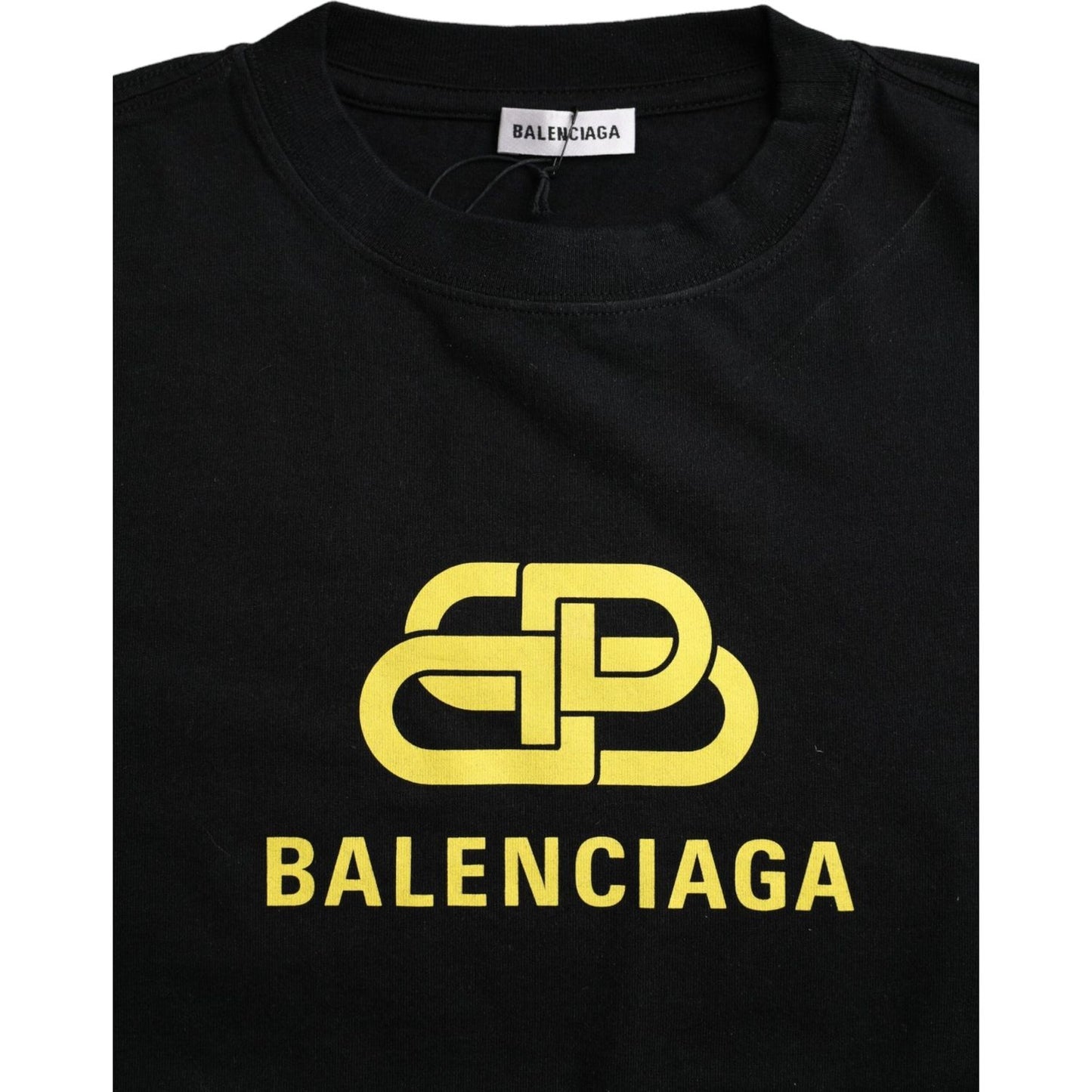 Balenciaga Black Cotton Logo Crew Neck Short Sleeves T-shirt Balenciaga